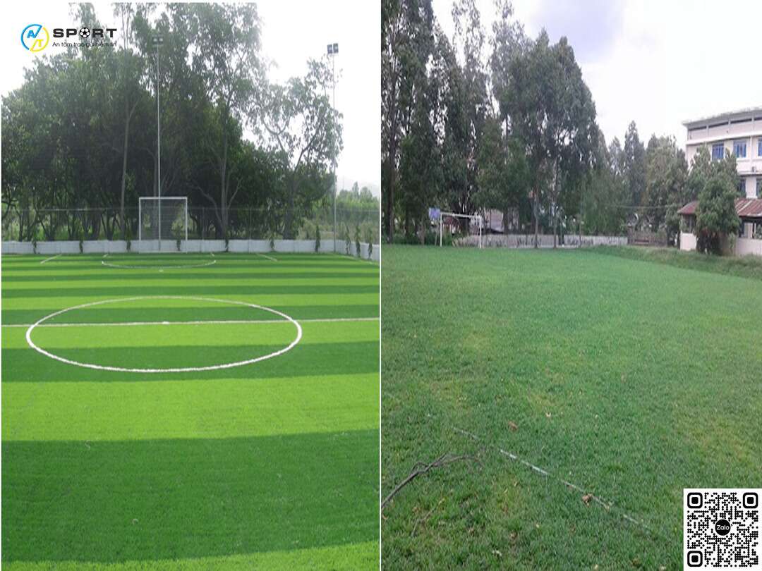 Bật mí chi tiết cấu tạo mặt sân bóng đá cỏ nhân tạo và tự nhiên
