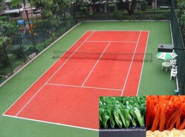Sân tennis cỏ nhân tạo đa dạng về màu sắc