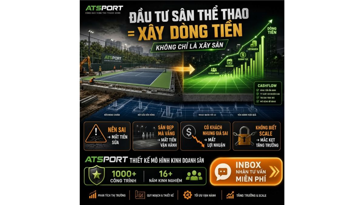 đầu tư sân thể thao tạo dòng tiền bền vững