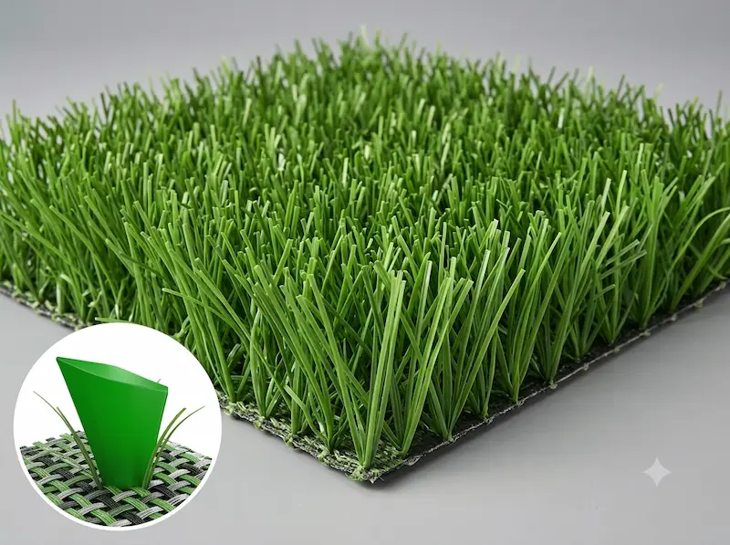 Cỏ nhân tạo sân bóng phân khúc phổ thông - dòng sợi gân Stem 2D