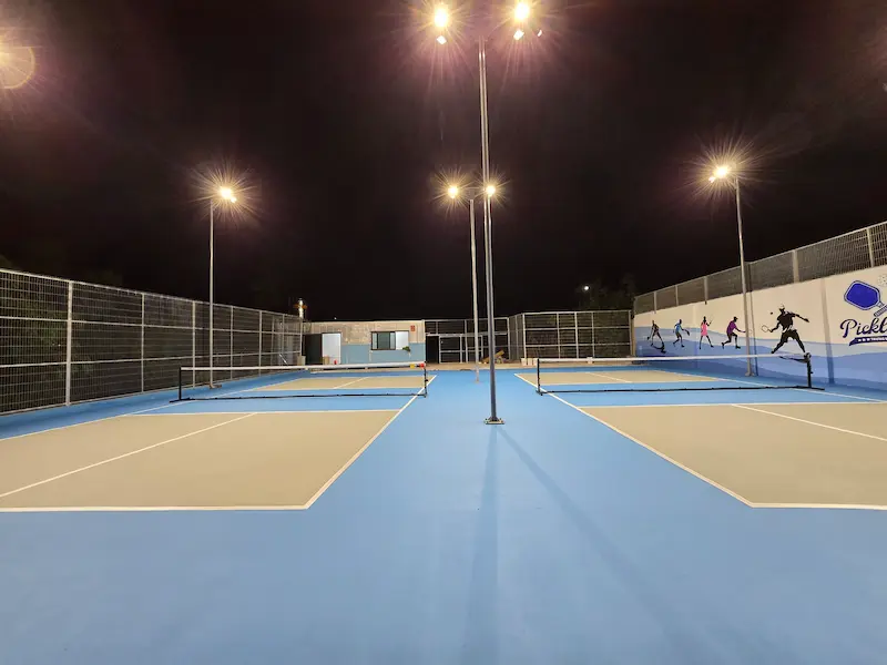 Sân Trưng Vương Pickleball 2 sân tại Uông Bí, Quảng Ninh, thi công trọn gói từ nền hạ bởi AT SPORT